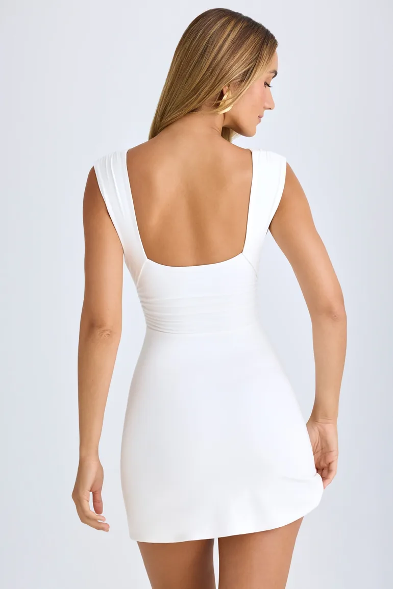 Modal Ruched A-Line Mini Dress in White Oh Polly White : Party Dresses :  VogaCloset Kazakhstan