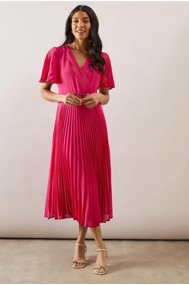 Pleated Buckle Dress