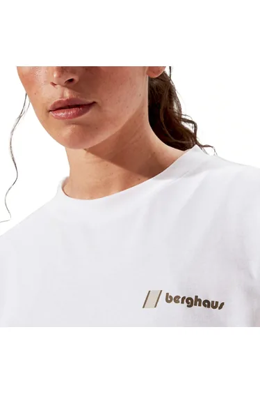 تيشيرت نسائي بأكمام طويلة بطبعة لون أبيض