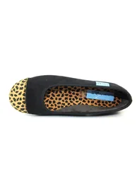 Lunar Womens/Ladies Jessie Leopard Print Slippers - Black - 3