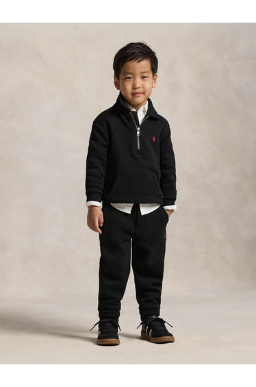 Ralph Lauren Boys Half Zip Sweatshirt in Black