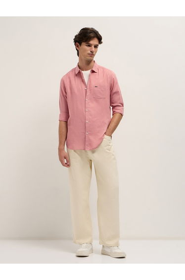 Men Solid Cotton Slim Fit Casual Shirt