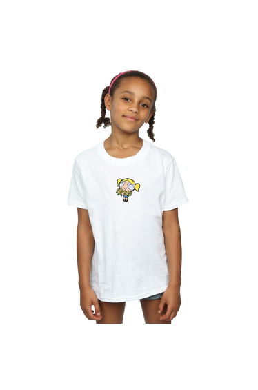 The Powerpuff Girls Girls Bubbles Flower Cotton T-Shirt