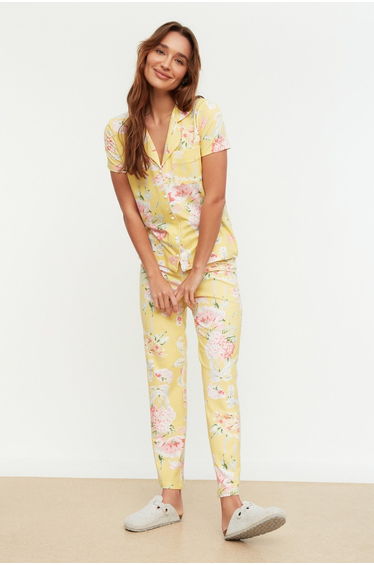 Pajama Set - Yellow - Floral
