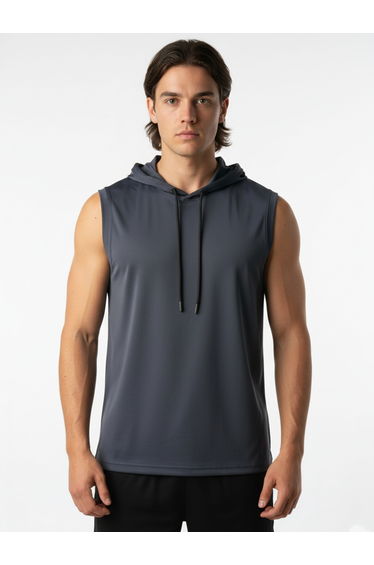 Men Sleeveless Hooded Tank