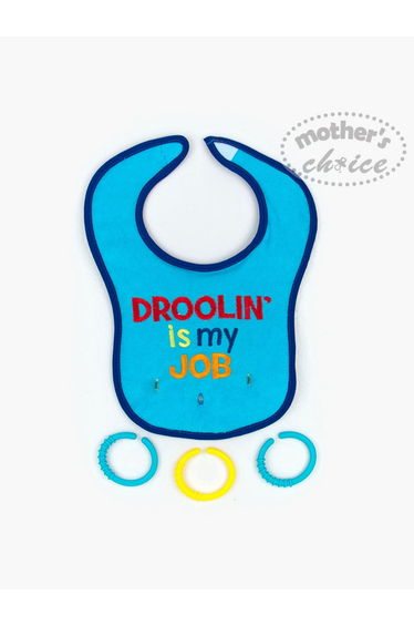Terry Bibs with 3-Piece Removable Silicone Teether Rings