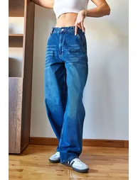 Women's Wide Leg Denim Trousers - 4