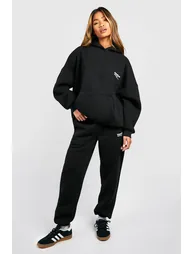 Dsgn Studio Text Print Hooded Tracksuit - black - 2