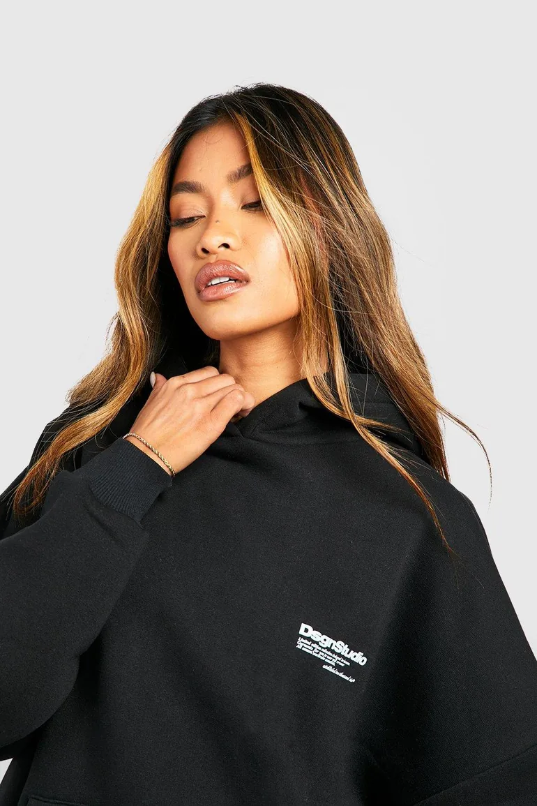 Dsgn Studio Text Print Hooded Tracksuit - black - 3