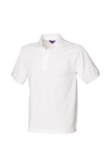 Henbury Mens Polycotton Heavy Polo Shirt - White
