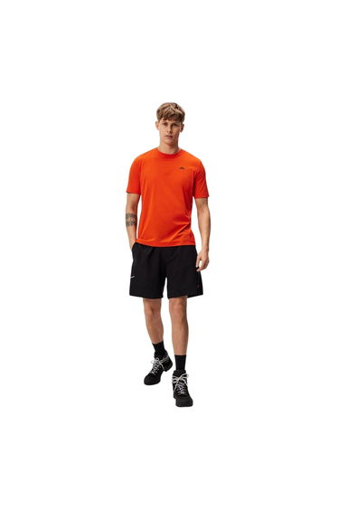 J.Lindeberg Mens Pro Crew Neck Regular T-Shirt - Tangerine Tango