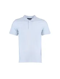 Blue Men's Slim Short Sleeved 100% Cotton Polo Collar T-shirt - 6