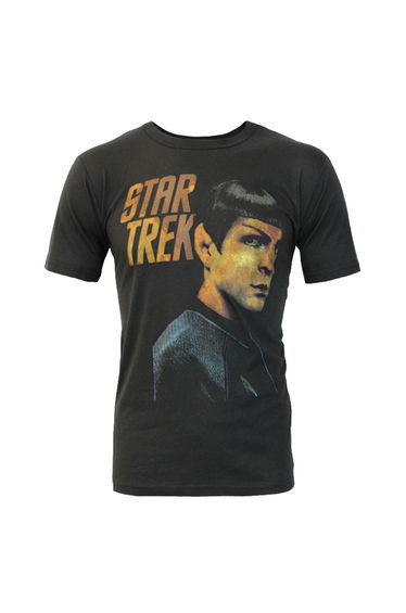 Junk Food Mens Portrait Spock Star Trek T-Shirt - Black