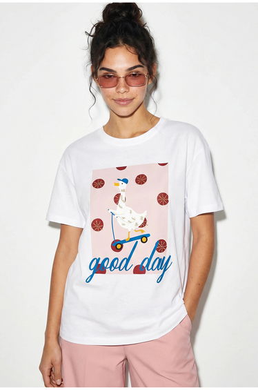 LUCCI Printed Relaxed Fit Crew Neck T-Shirt