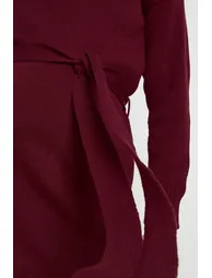 Maternity Crew Neck Jumper Midi Dress - burgundy - 3