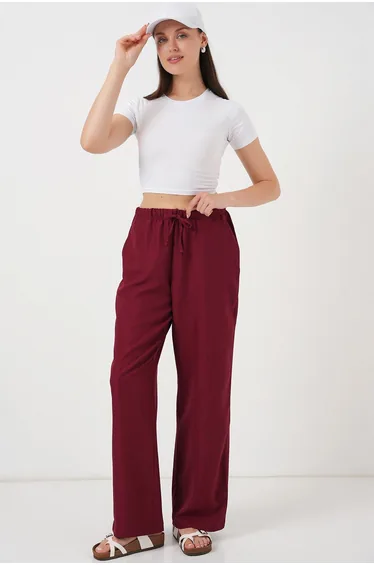 Women's Wide Leg Linen Trousers