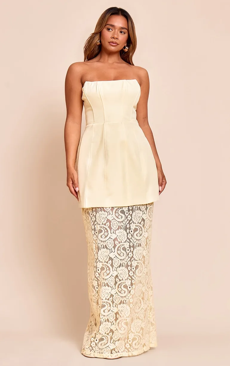 butter yellow formal dress Frederica Plunge Maxi | | Womens while the satin silhouette drapes beautifully for an effortlessly flattering look Butter Yellow Bridesmaid Dresses by