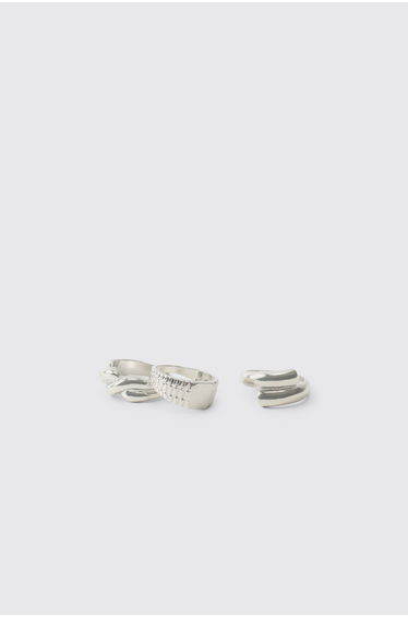 3 Pack Chunky Rings - silver