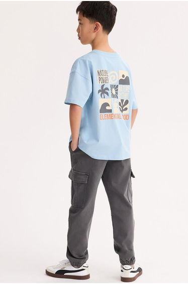 Printed Front/Back Oversized Crew Neck Short Sleeve T-Shirt