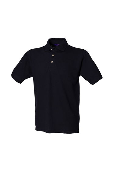 Henbury Mens Classic Cotton Pique Heavy Polo Shirt - Navy