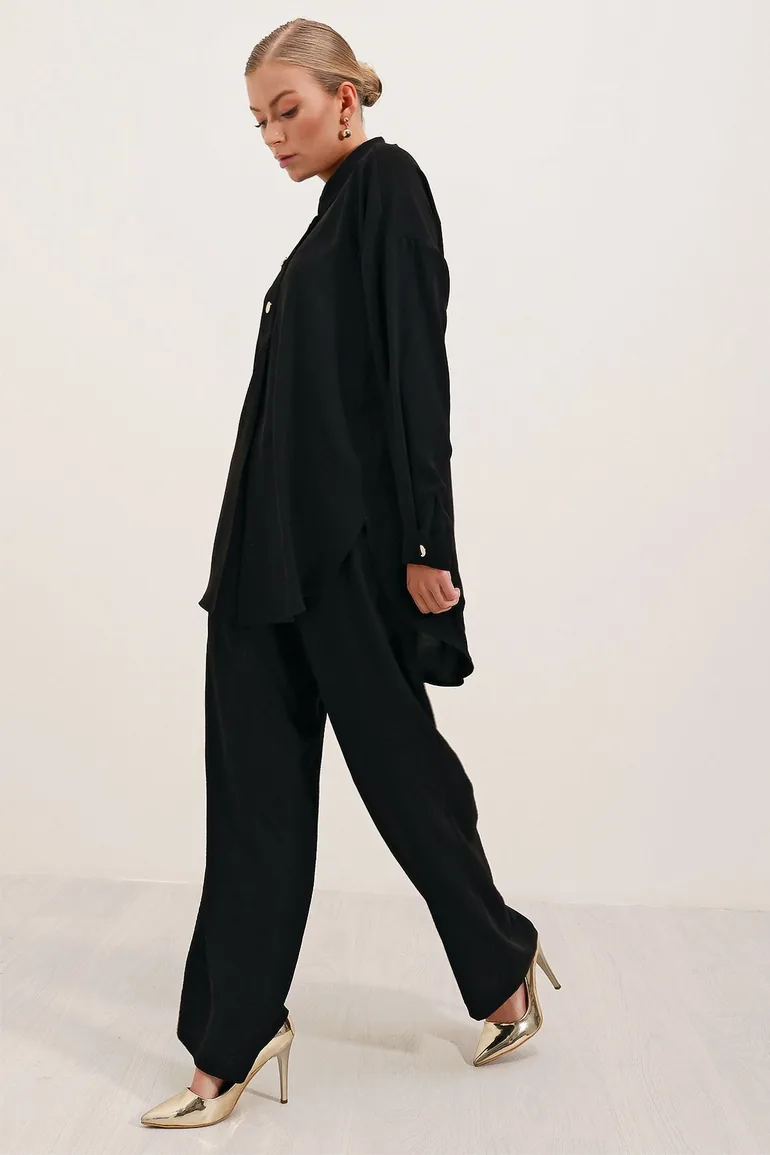 Oversize Two Piece Set - Black - 3