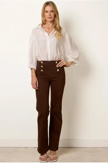 Triple Button Front Jeans