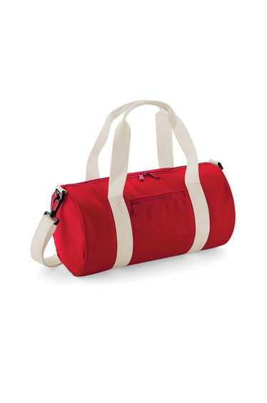 Bagbase Mini Barrel Shoulder Bag (Pack of 2) - Classic Red/Off White