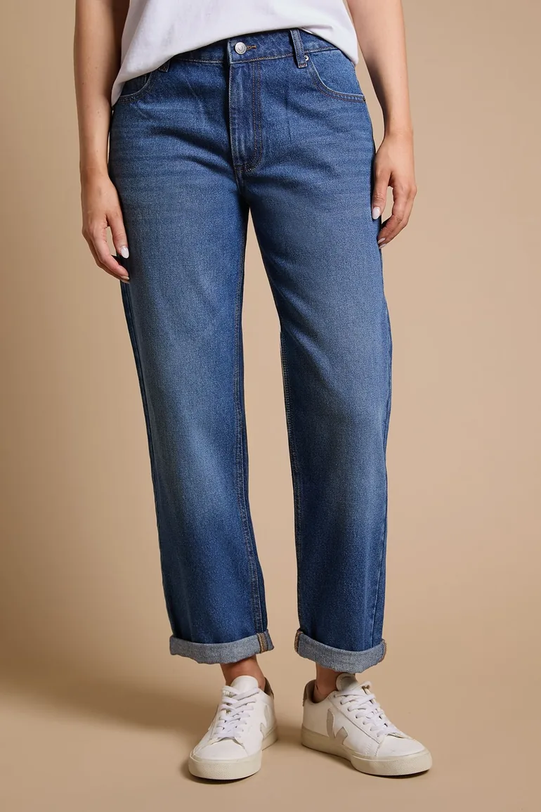 Boyfriends Ankle Grazer Fold Up Jeans - 1