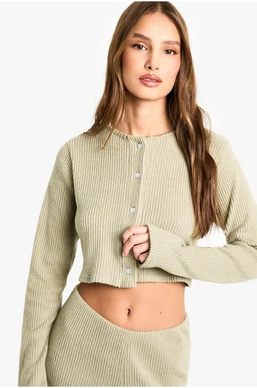 Brushed Chunky Rib Cardigan