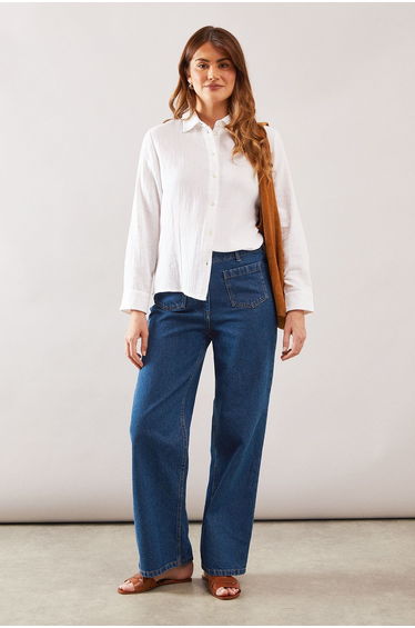 Textured Button Through Shirt