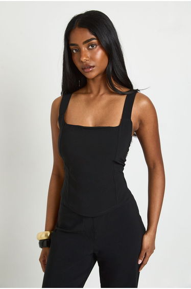 Bengaline Corset Top - black