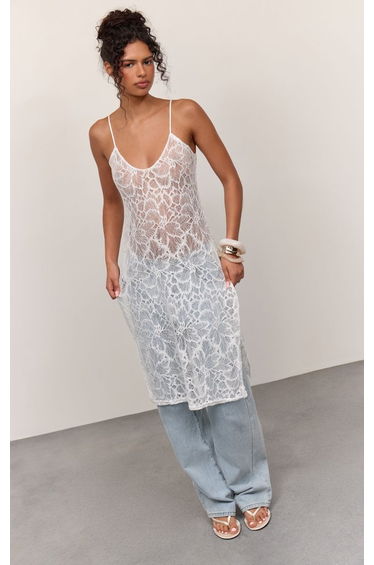 White Lace Extreme Longline Top