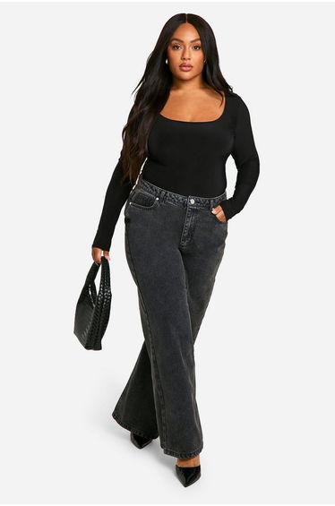 Plus Double Layer Slinky Scoop Bodysuit