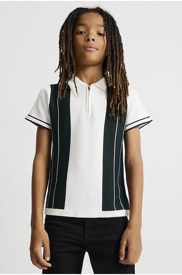 Boys Green Stripe Polo Shirt