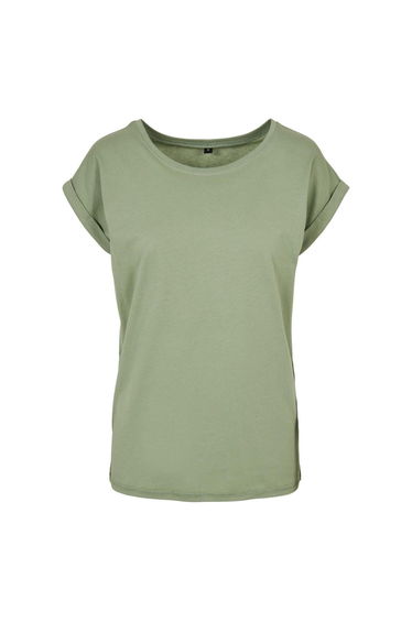 Womens/Ladies Extended Shoulder T-Shirt - Magic Salvia