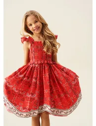 Ava Hanky Hem Bandana Print Dress - 3