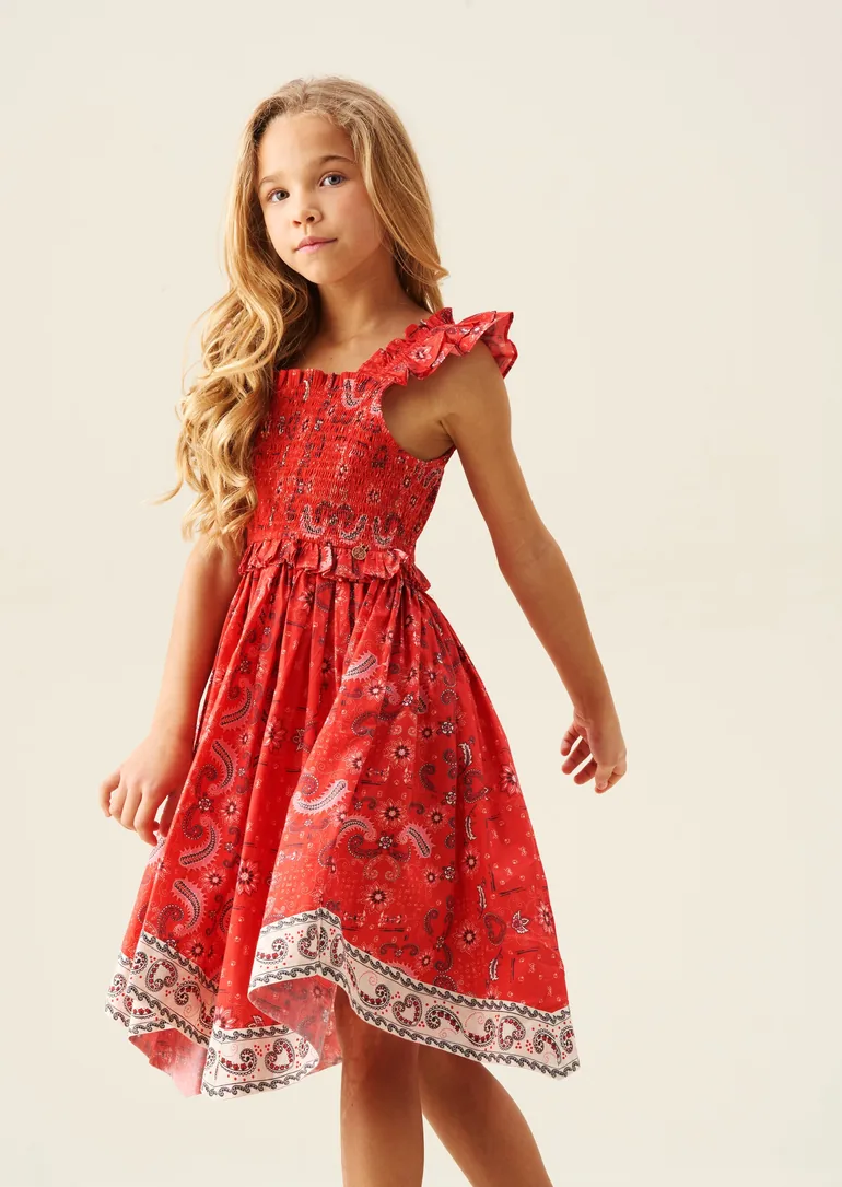 Ava Hanky Hem Bandana Print Dress - 6