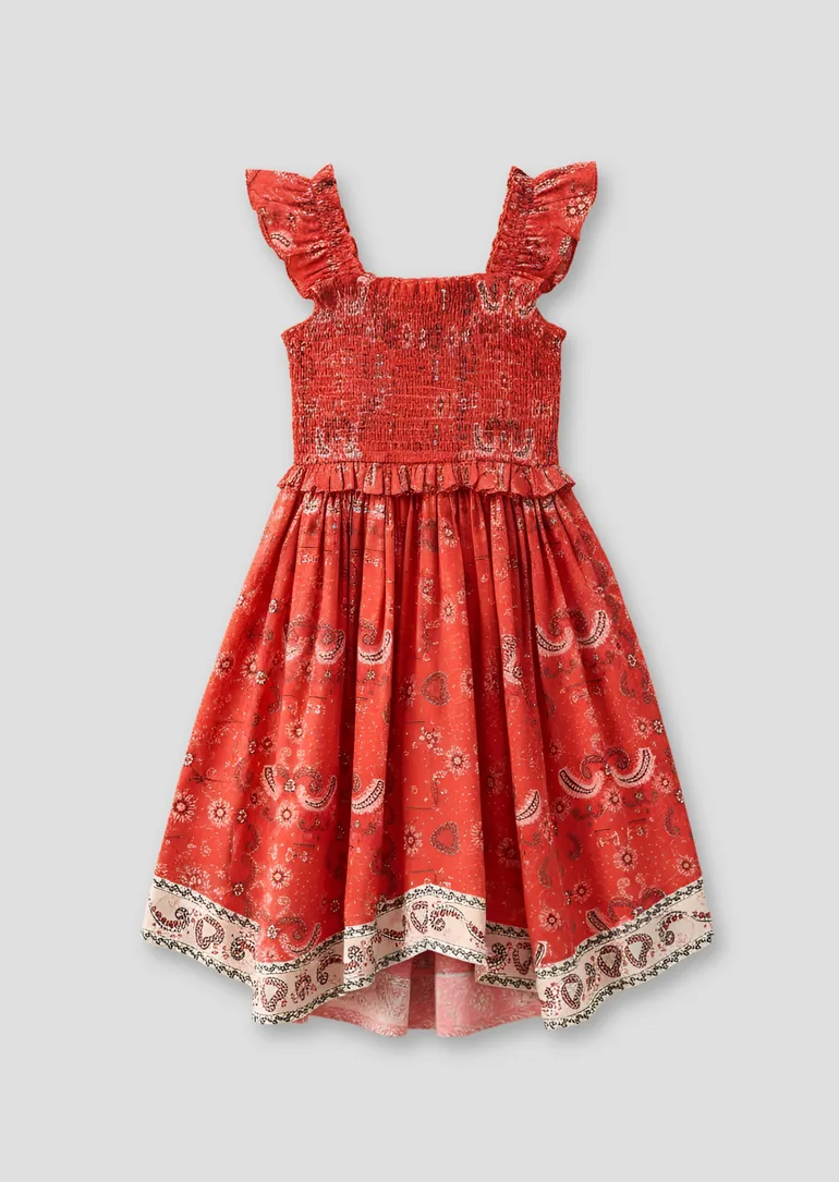 Ava Hanky Hem Bandana Print Dress - 1