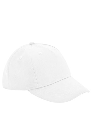 Beechfield Childrens/Kids Organic Cotton 5 Panel Baseball Cap - White