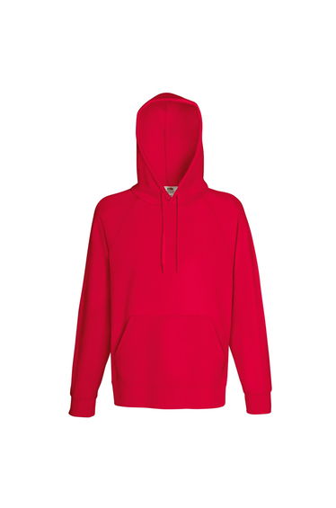 Fruit Of The Loom Mens Lightweight Hooded Sweatshirt / Hoodie (240 GSM) - Red