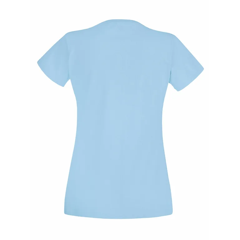 Womens/Ladies Value Fitted Short Sleeve Casual T-Shirt - Light Blue - 1