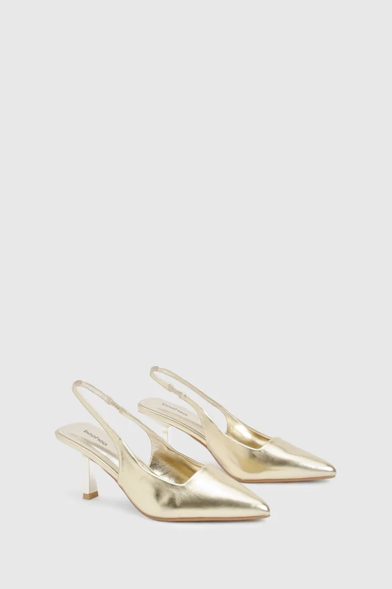 Low Stiletto Slingback Court - gold - 1