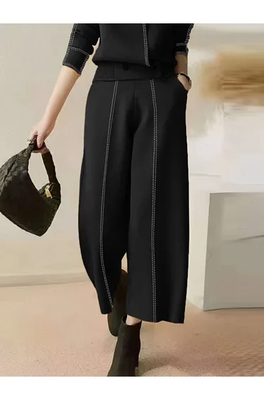 High Waisted Loose Split-Joint Pants Trousers