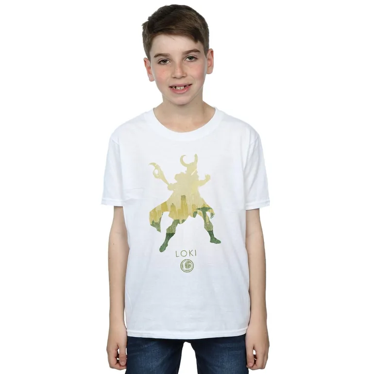 Marvel Boys Loki Silhouette T-Shirt - White