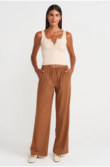 Dilvin Ribbed Crop Cami Blouse
