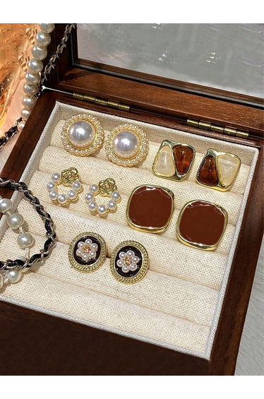 Set of 5 - Assorted Embellished Earrings