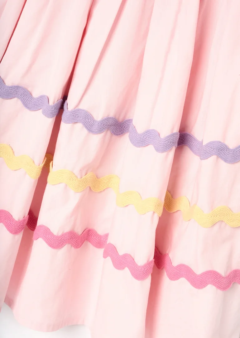 Mia Wide Ric Rac Dress - Pink - 7