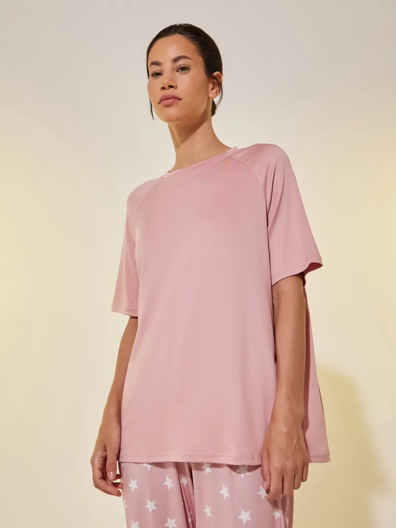 Round Neck Short Sleeve T-Shirt and Joggers Set - 1