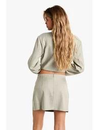 Pinstripe A-Line Tailored Mini Skirt - 1