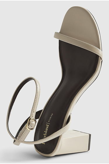 Cream Block Heeled Open Toe Sandals product thumbnail 4